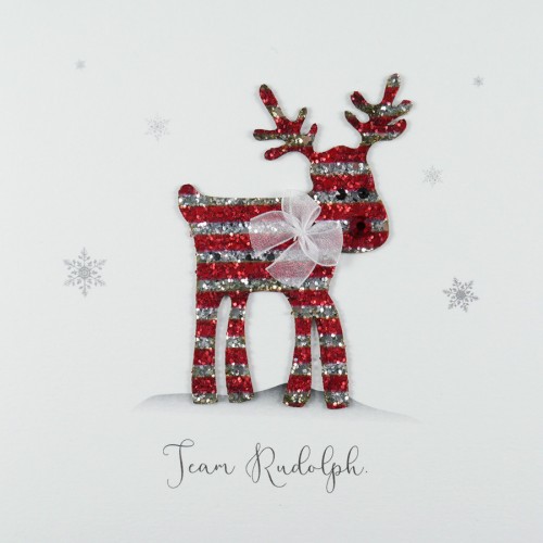 Team Rudolph  -  Handmade Open Christmas Card   /  RF2