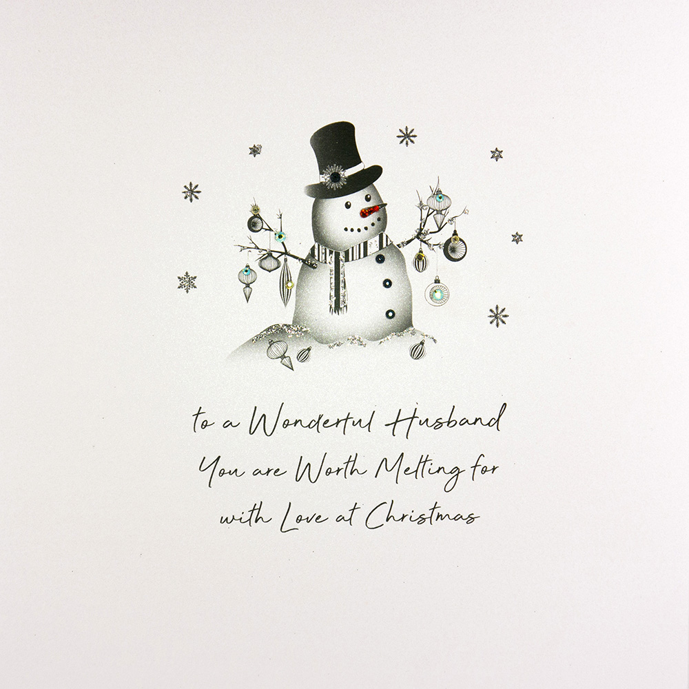 To A Wonderful Husband Large Handmade Christmas Card Drl Tilt Art