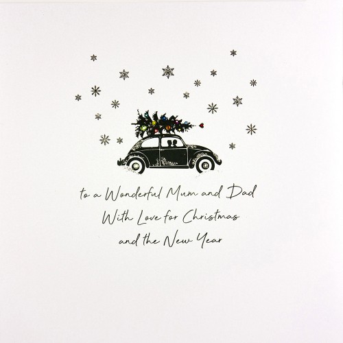 To A Wonderful Mum & Dad  -  Large Handmade Christmas Card  / DRL6