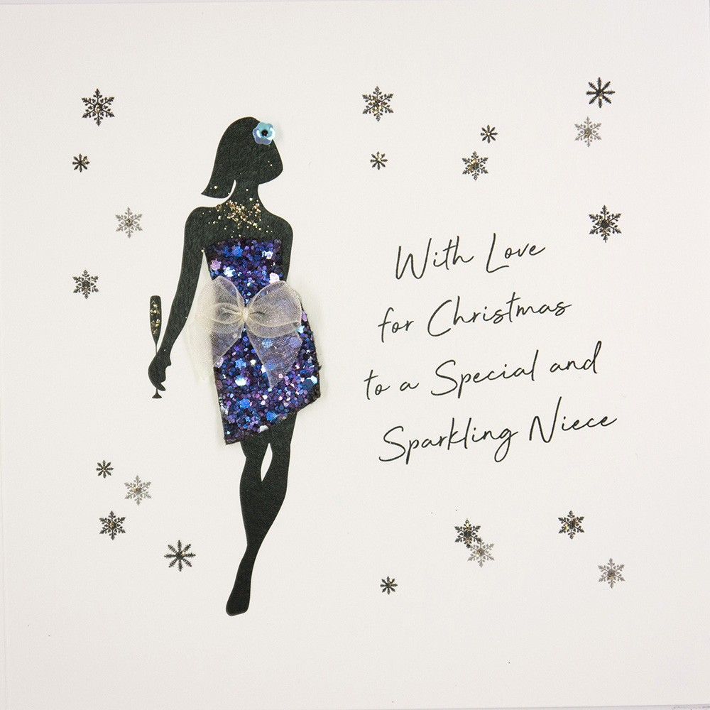 To A Special & Sparkling Niece – Handmade Christmas Card / FAS12 – Tilt Art