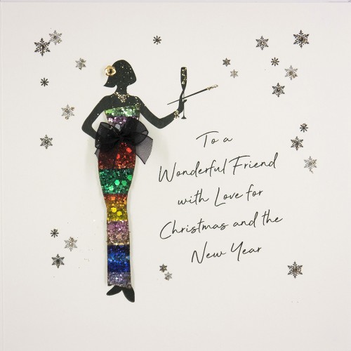 To A Wonderful Friend -  Handmade Christmas Card   /  FAS5